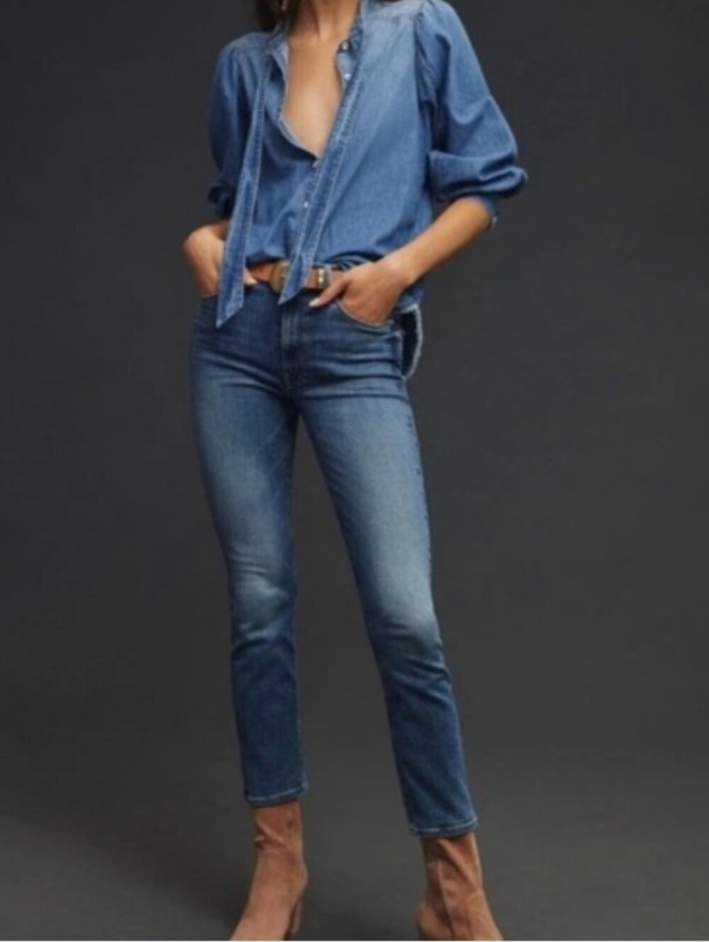 Mother Mid Rise Dazzler Ankle In Healing Jar Jean